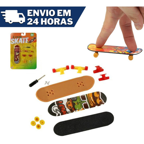 Skate De Dedo De Plástico 14 Peças Xtreme Brinquedo